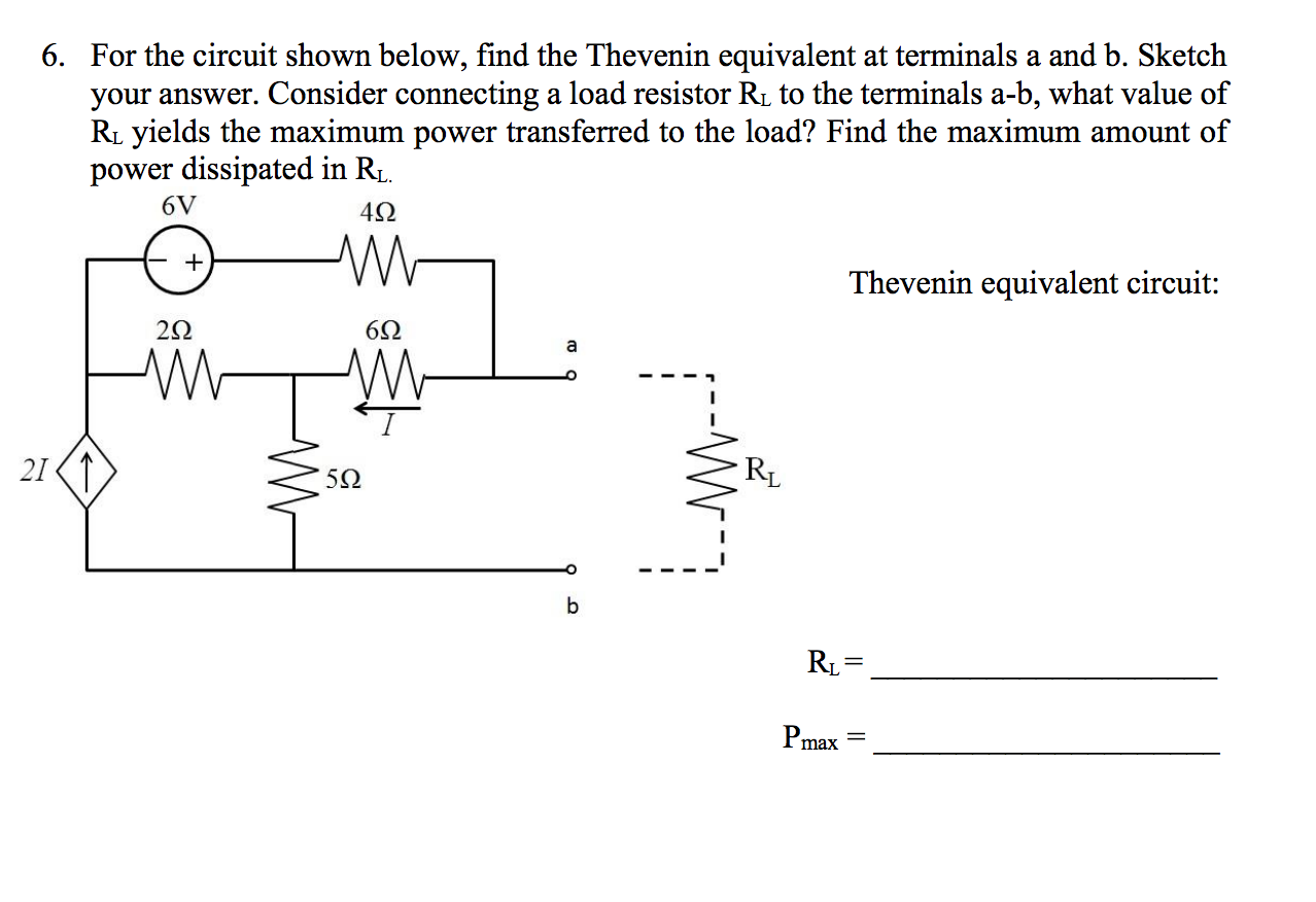 Solved For The Circuit Shown Below, Find The Thevenin | Chegg.com