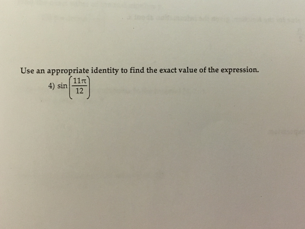 find the exact value of the expression sin pi 12