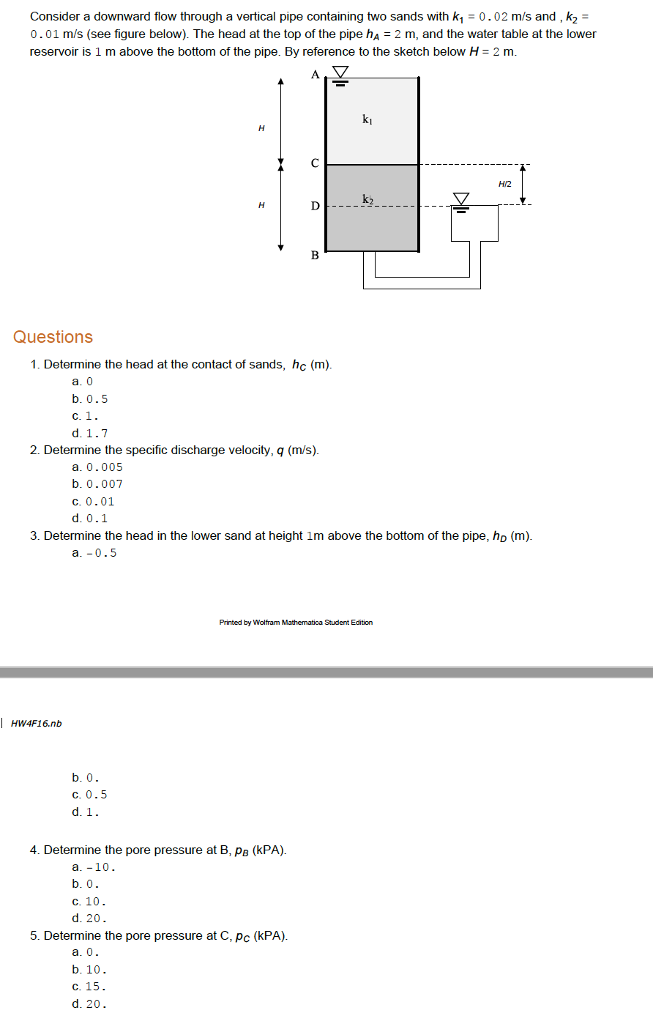 Solved Consider a downward flow through a vertical pipe | Chegg.com