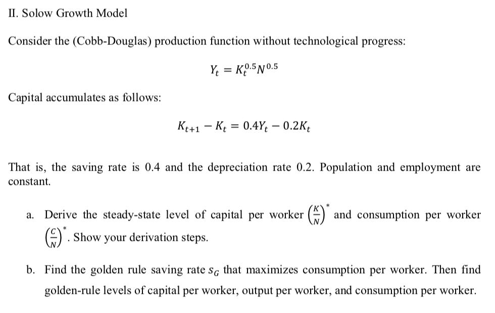 solved-ii-solow-growth-model-consider-the-cobb-douglas-chegg