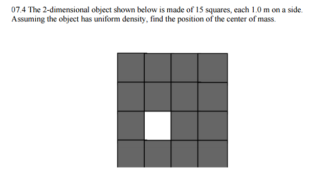 Solved The 2-dimensional object shown below is made of 15 | Chegg.com