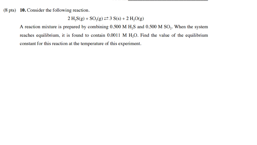 Solved Consider the following reaction. A reaction mixture | Chegg.com