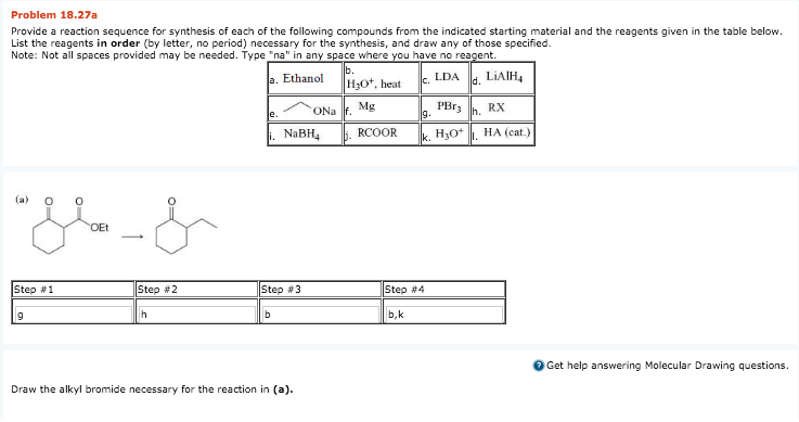 Solved: Problem 18.27a Provide A Reaction Sequence For Syn... | Chegg.com