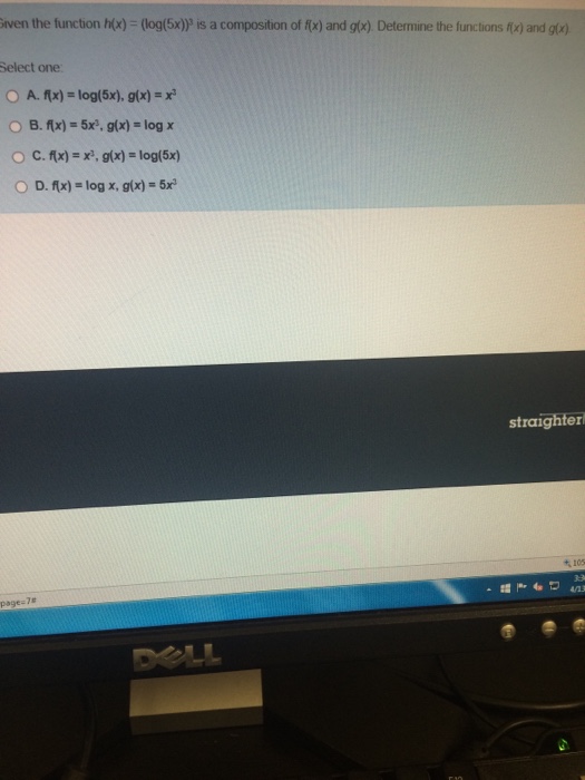 Solved Given The Function H x log 5x 3 Is A Chegg