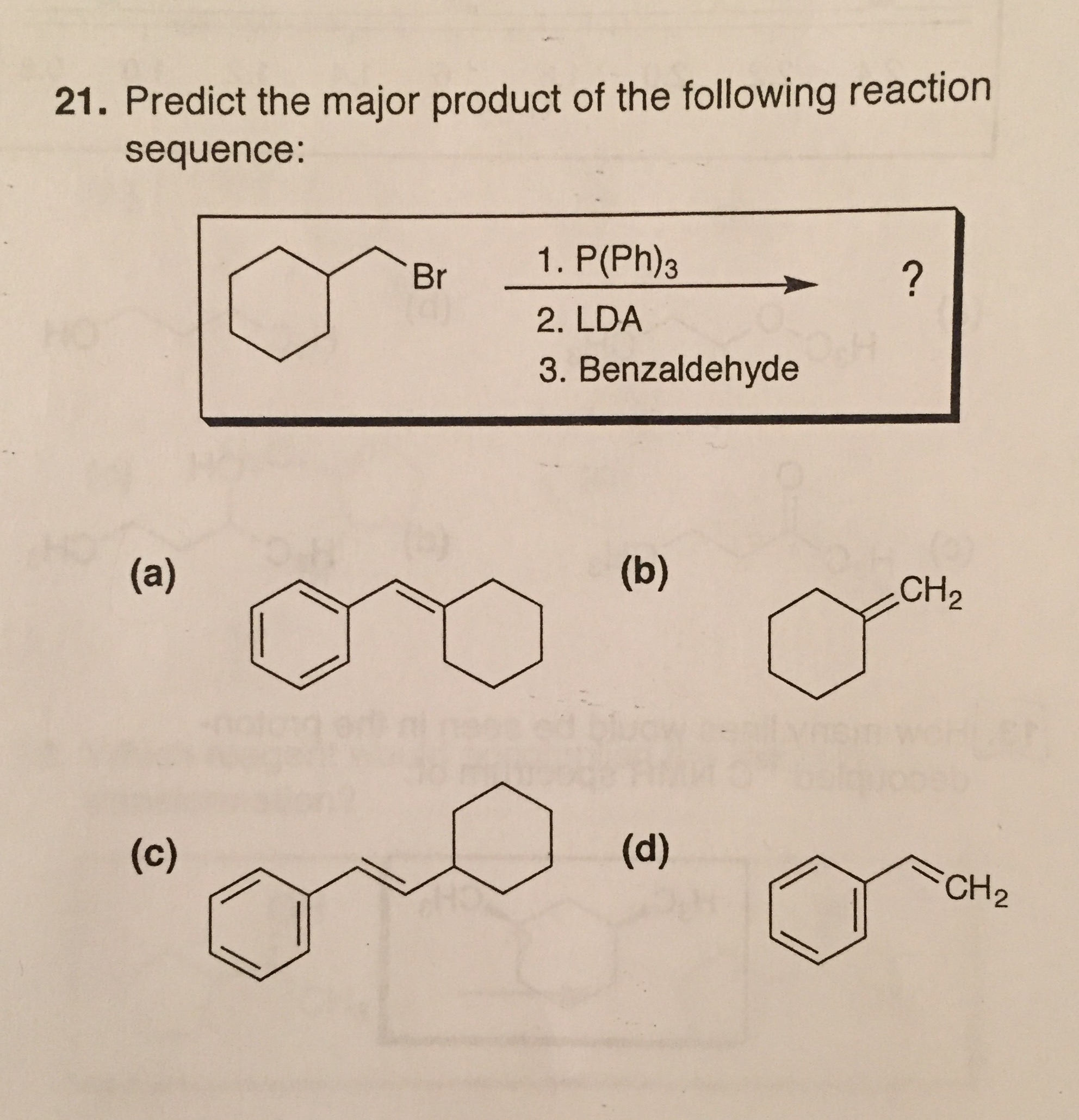 Solved: Predict The Major Product Of The Following Reactio... | Chegg.com