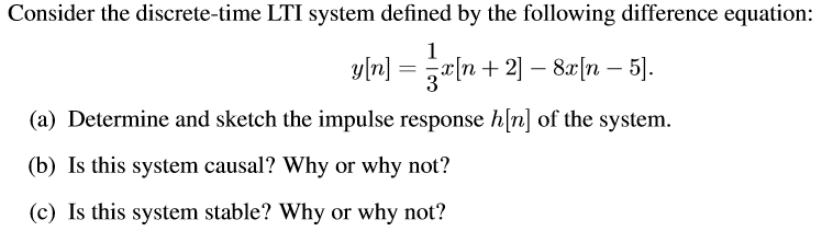 Solved Consider the discrete - time LTI system defined by | Chegg.com