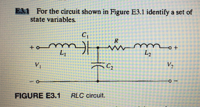 Solved For the circuit shown in Figure E3.1 identify a set | Chegg.com