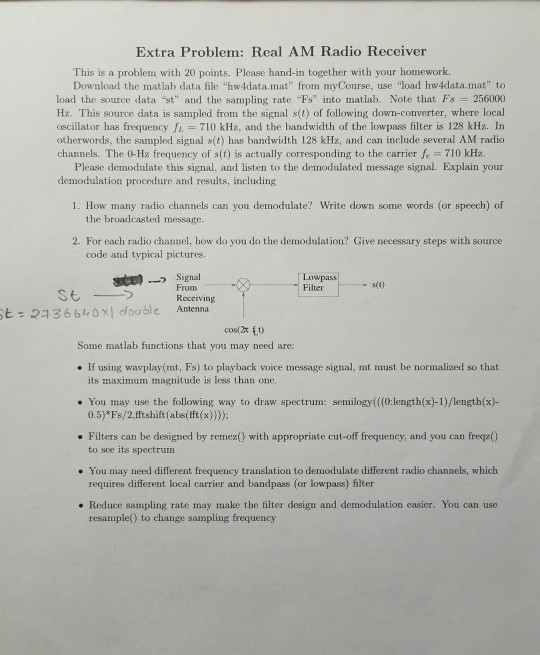 Extra Problem Real AM Radio Receiver This is a