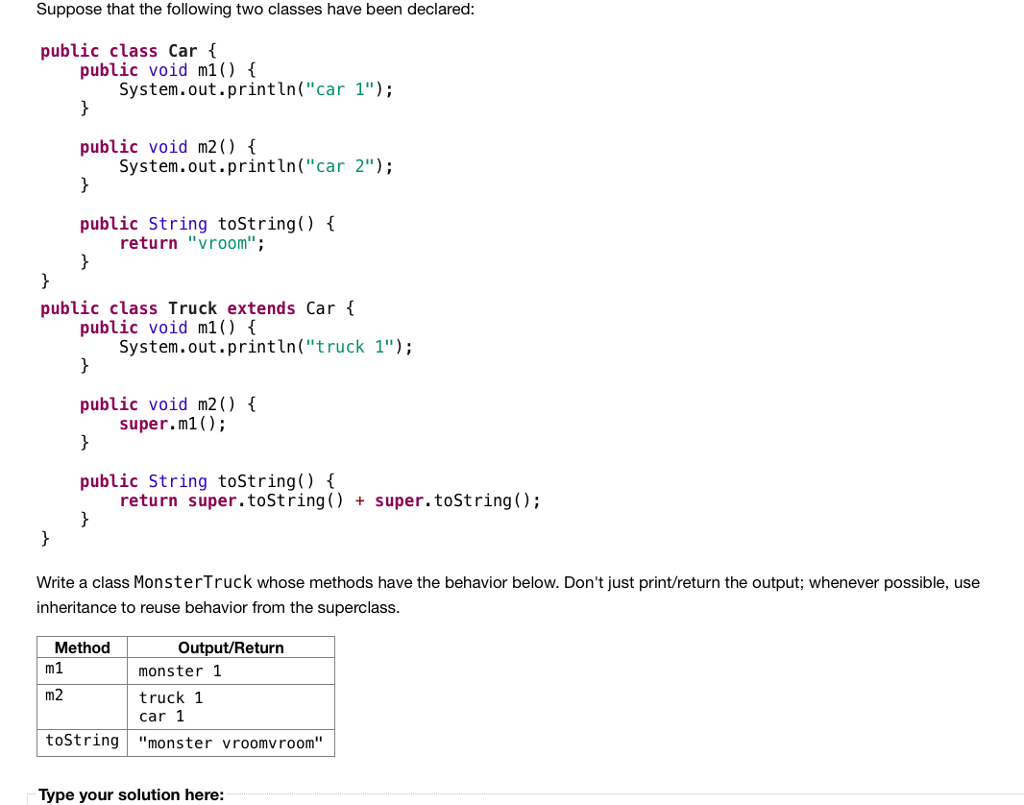 Solved Suppose that the following two classes have been | Chegg.com