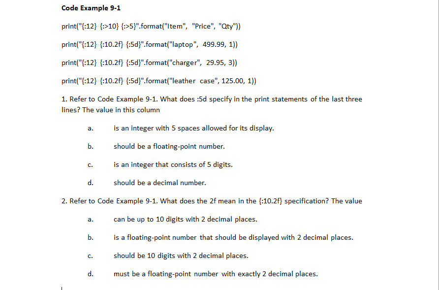 Solved Code Example 9-1 print:12 1