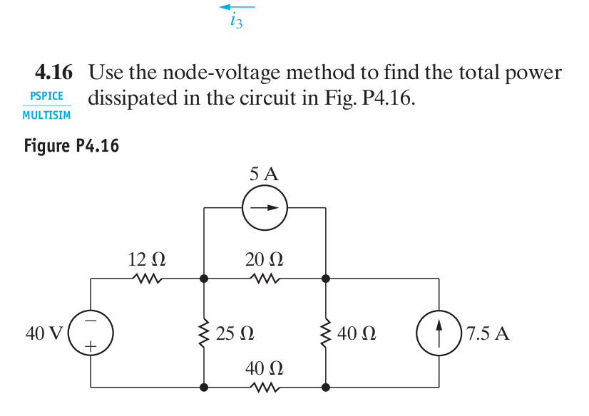 Solved Use The Node-voltage Method To Find The Total Power | Chegg.com