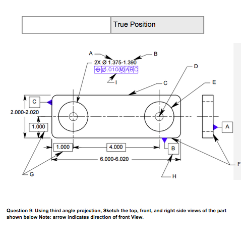 Solved 4x0255 ± .005 2.50 ± 02 1.00 .01 3001 02 Question 8: | Chegg.com