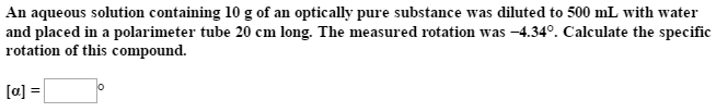 Observed Rotation Solved Problem Solved The observed rotation a. of a 0.3 g sample of | Chegg.com