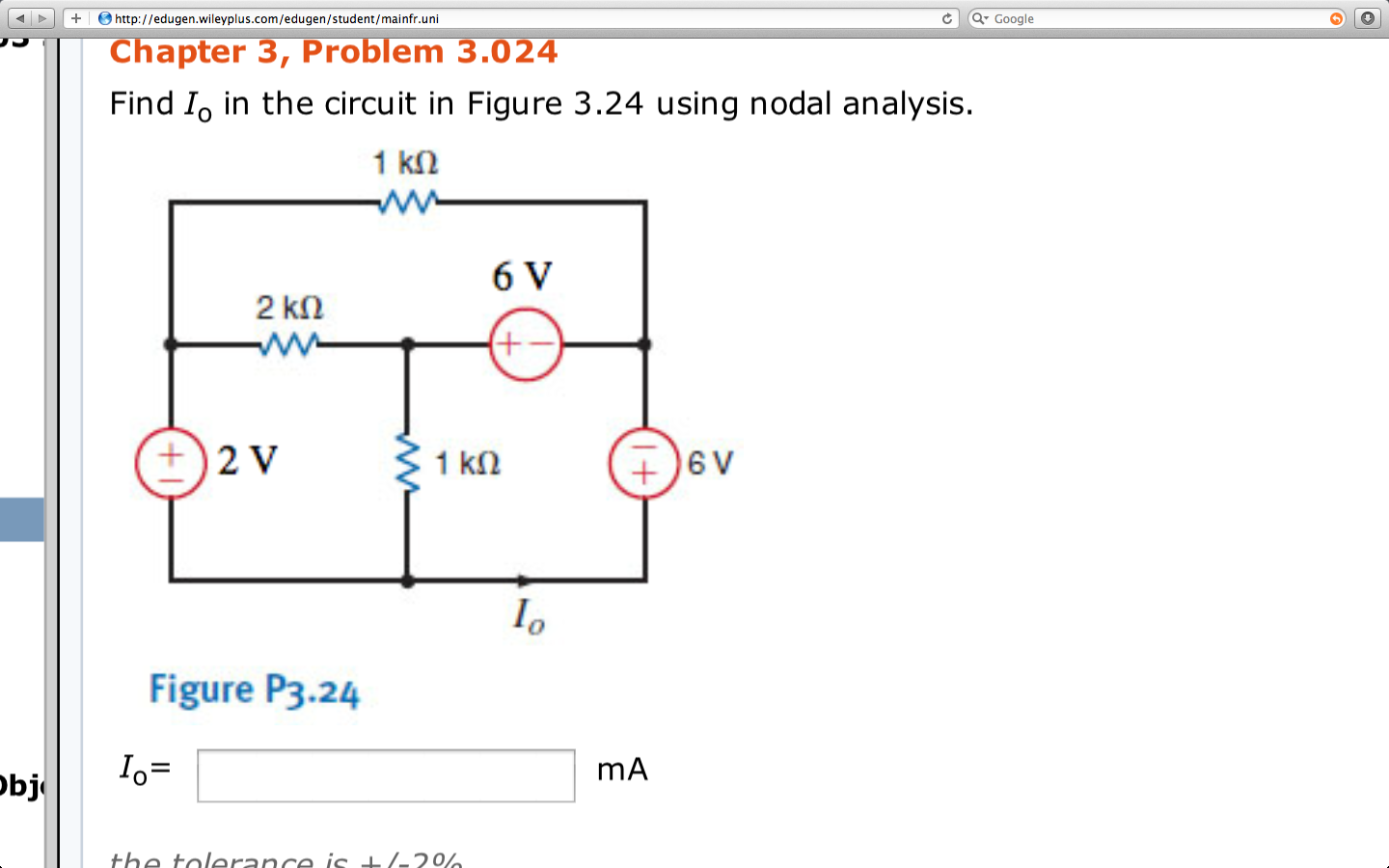 Solved Find Io In The Circuit In Figure 3 24 Using Nodal