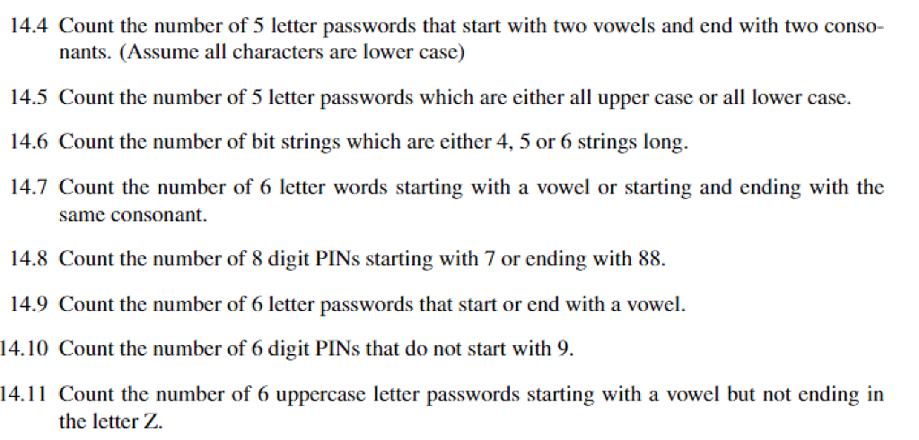 Solved 14 4 Count The Number Of 5 Letter Passwords That
