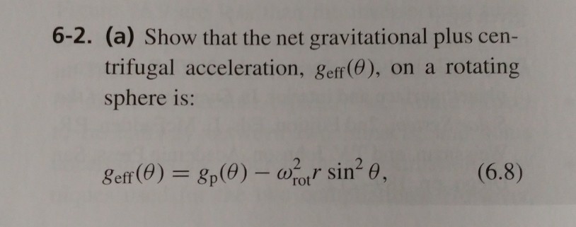 Solved 6-2. (a) Show that the net gravitational plus cen- | Chegg.com