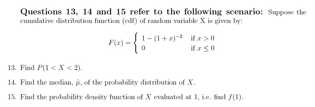 Solved Suppose the cumulative distribution function (cdf) of | Chegg.com