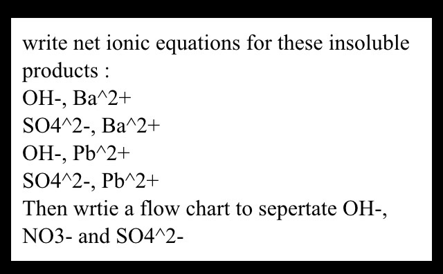 Solved write net ionic equations for these insoluble | Chegg.com