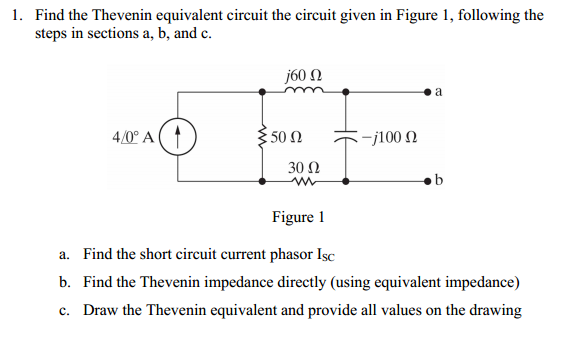 Solved 1. Find the Thevenin equivalent circuit the Circuit | Chegg.com