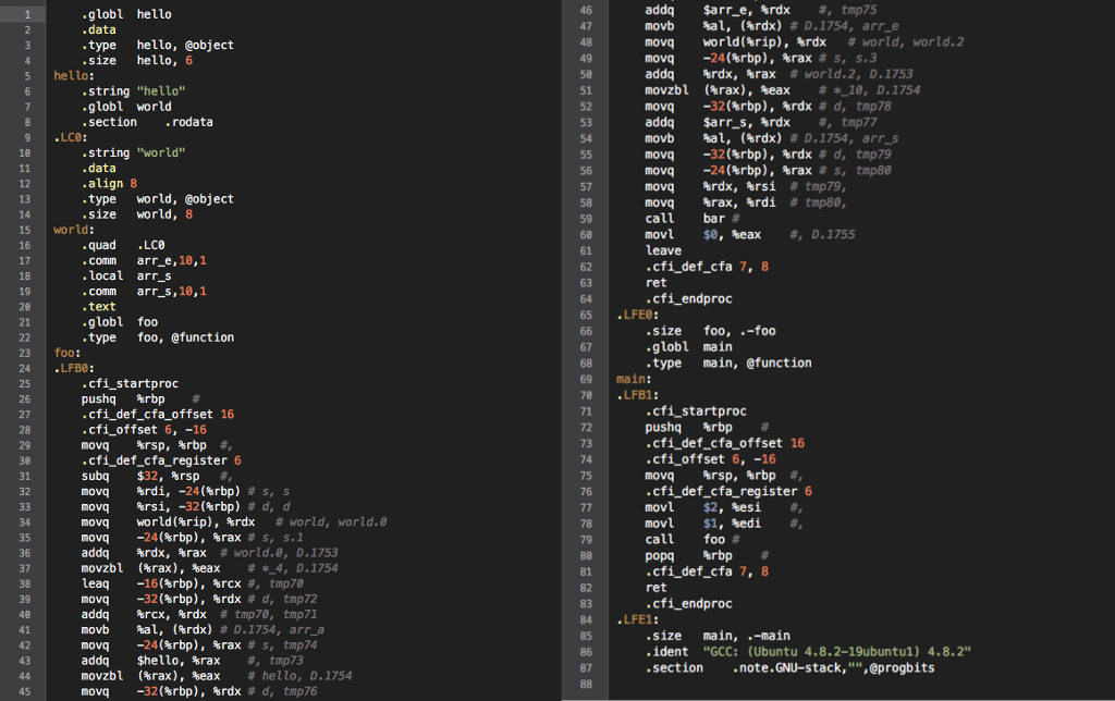 X86-64 Assembly: For Each Line Below, Add A Short | Chegg.com