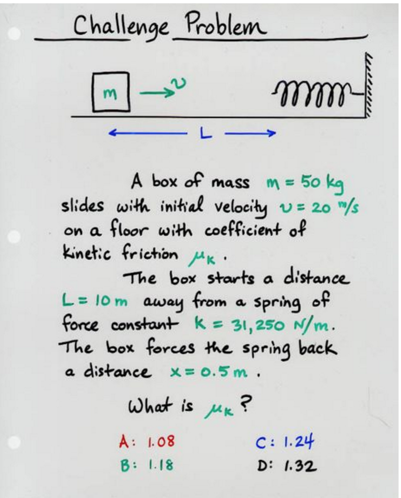 Solved A box of mass m = 50 kg slides with initial | Chegg.com