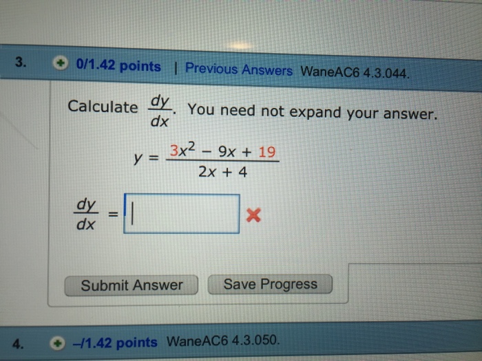 Solved Calculate dy/dx. You need not expand your answer. y = | Chegg.com