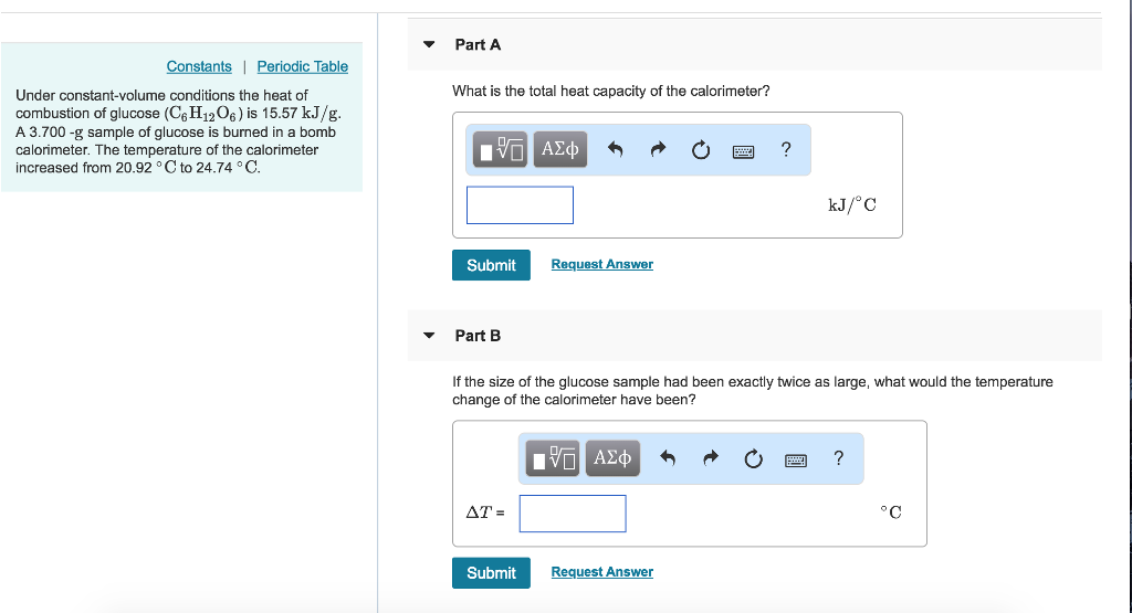 Part A What is the total heat capacity of the