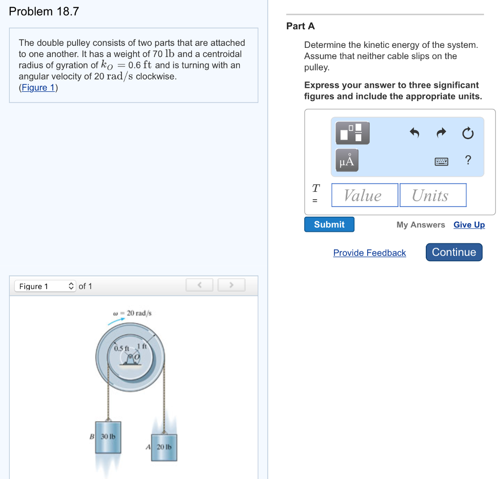 Solved The double pulley consists of two parts that are | Chegg.com