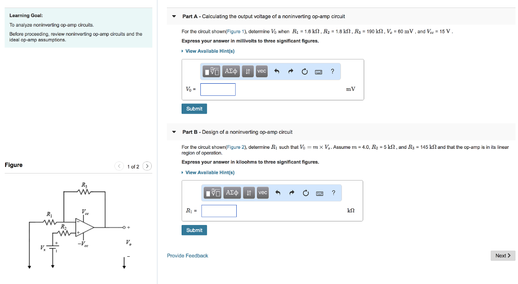 Solved Learning Goal: To Analyze Noninverting Op-amp | Chegg.com