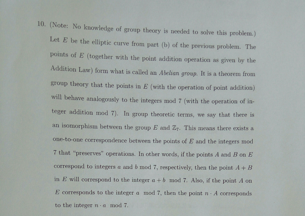 10 Note No Knowledge Of Group Theory Is Needed To Chegg