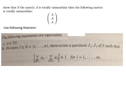 assignment problem totally unimodular