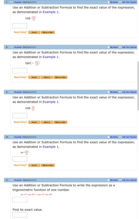 Use an Addition or Subtraction Formula to find the | Chegg.com