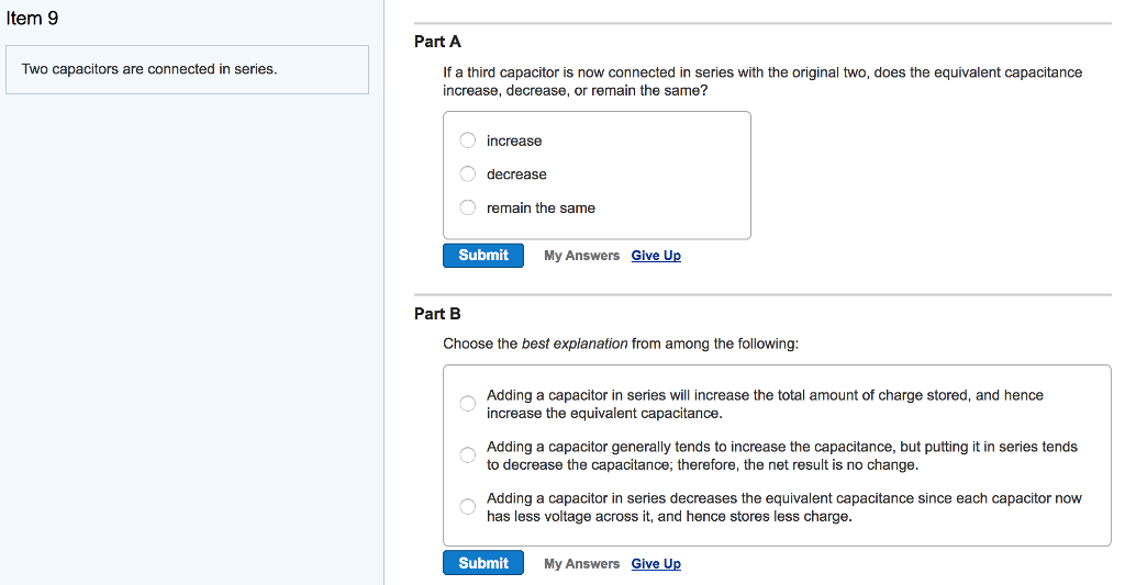 Solved Two Capacitors Are Connected In Series If A Third Chegg
