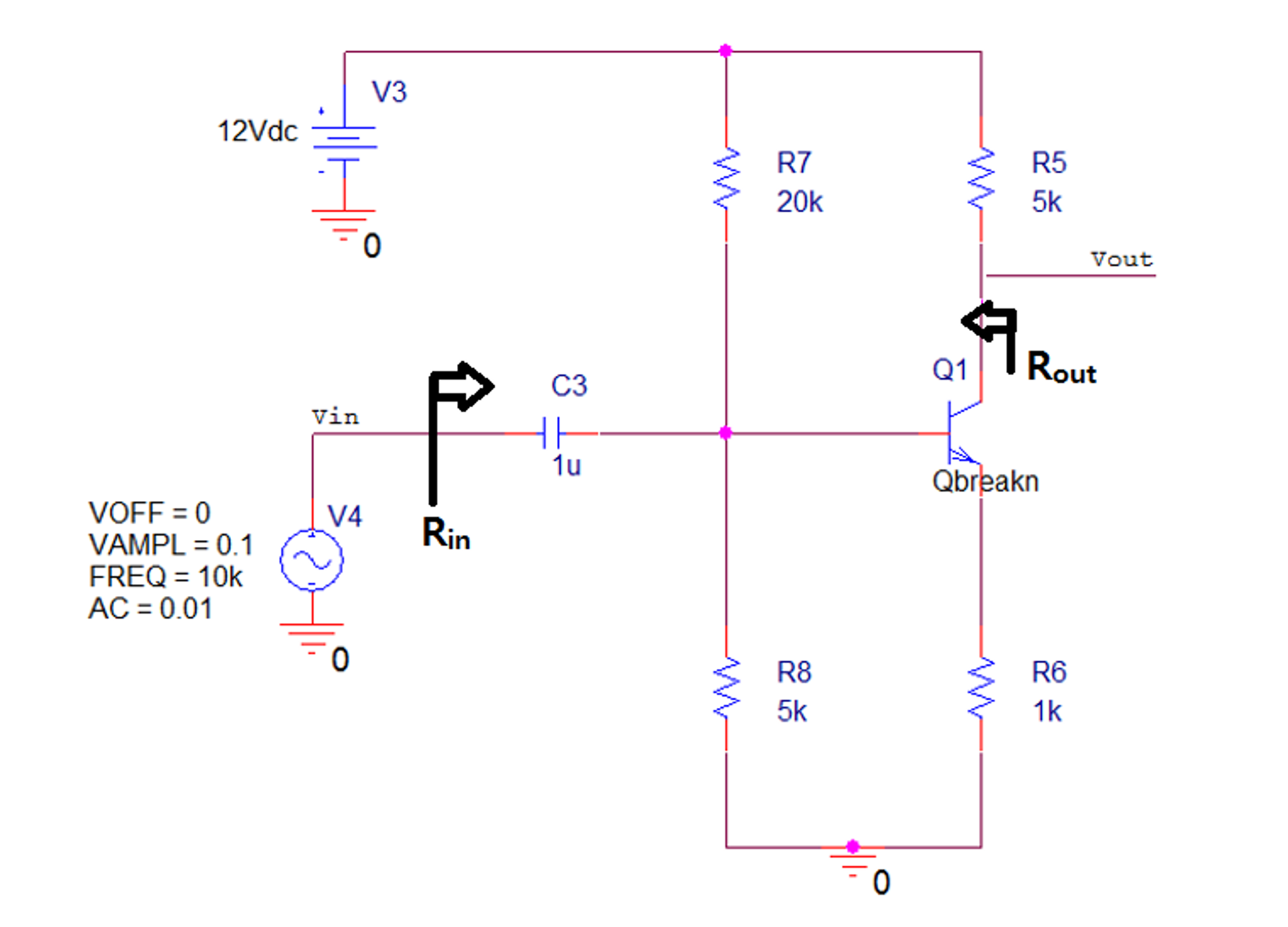 Solved NPN CE Amplifier in terms of Rin/Rout: ( BJT ) 1. | Chegg.com