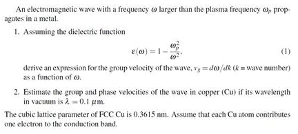 Solved An electromagnetic wave with a frequency ? larger | Chegg.com