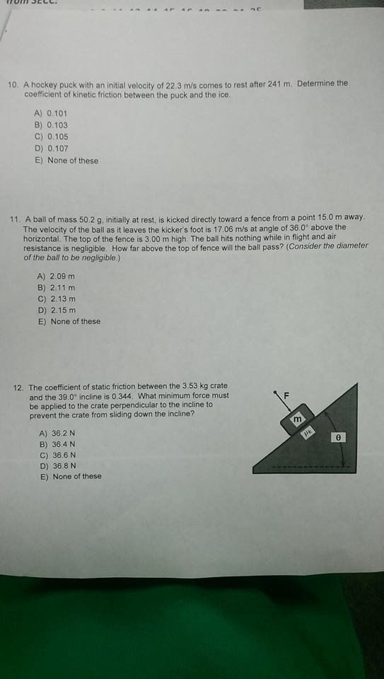 Solved 10 A hockey puck with an initial velocity of 22.3 m/s