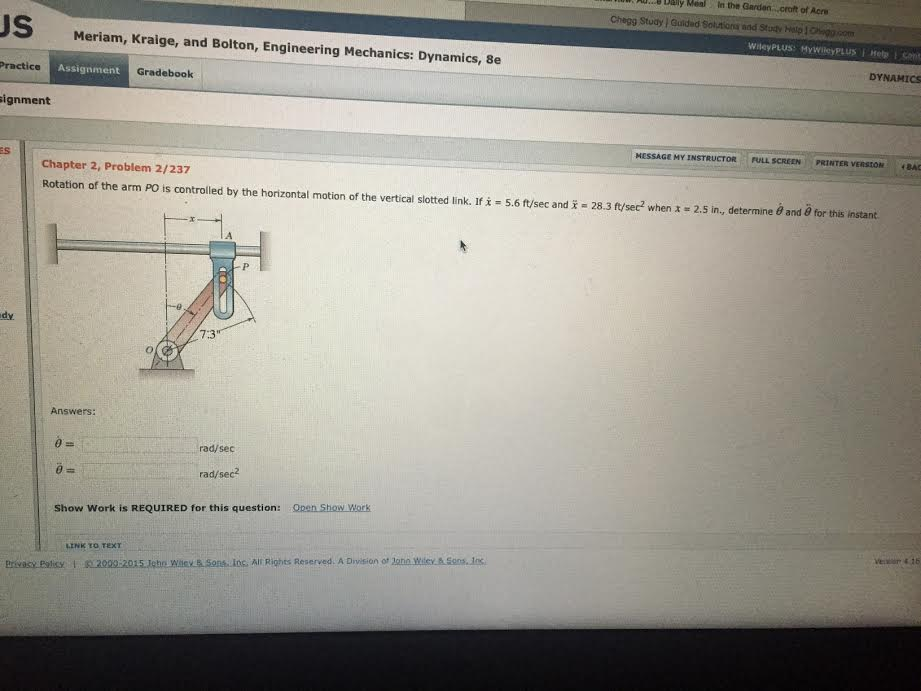 solved-rotation-of-the-arm-po-is-controlled-by-the-chegg