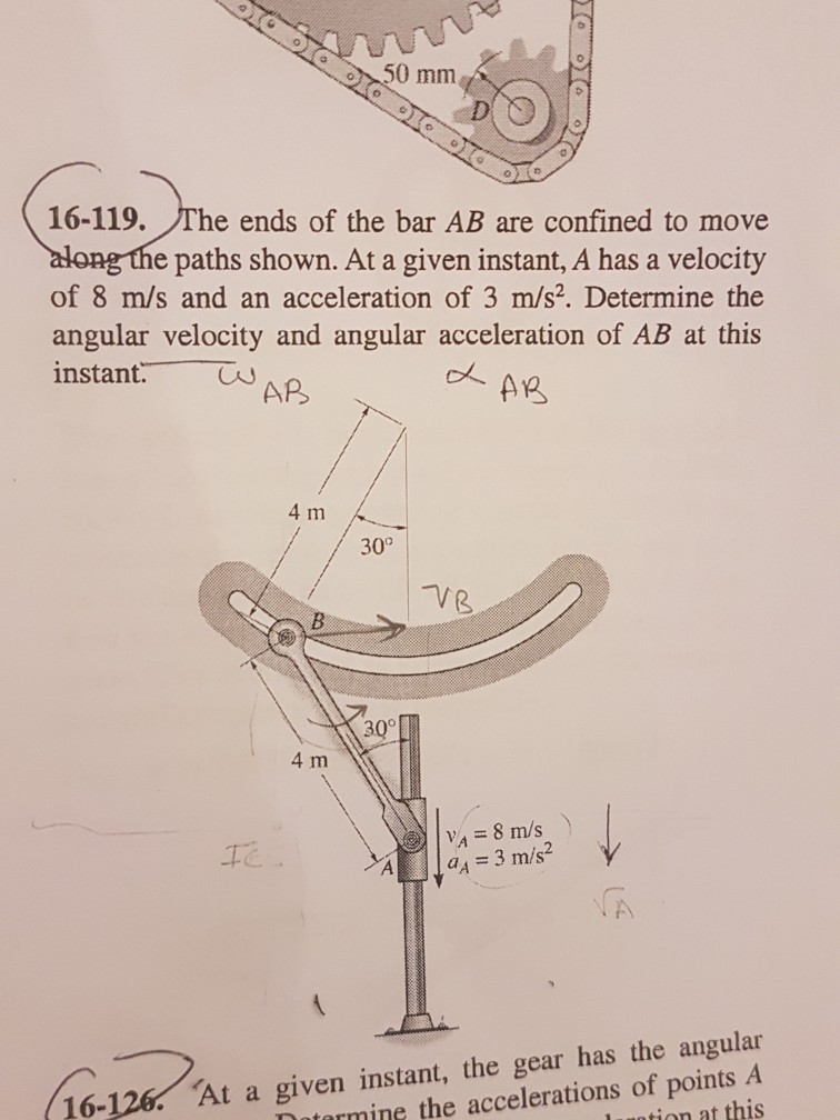 Solved The Ends Of The Bar AB Are Confined To Move Along The | Chegg.com