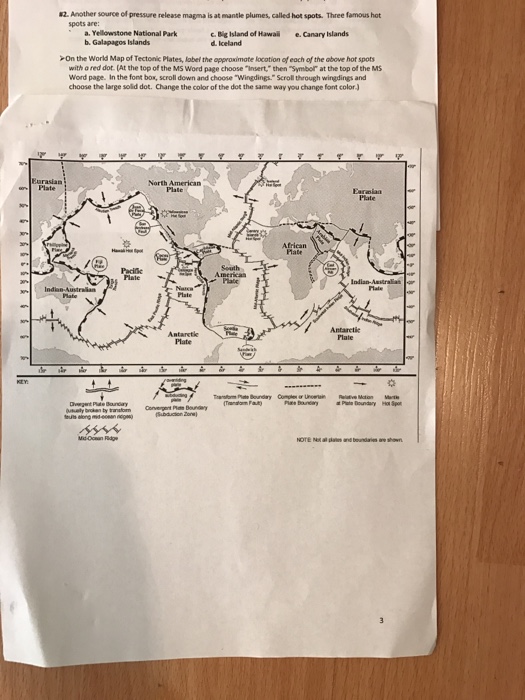 Solved On the World Map of Tectonic Plates, label the | Chegg.com