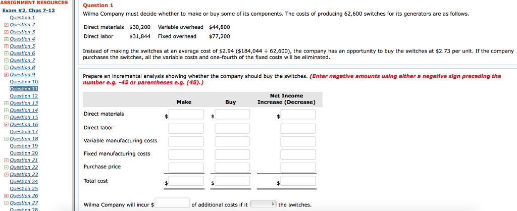 Buy assignment question