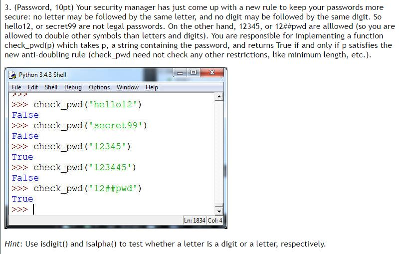 Solved I have a Python 3.x question from an intro to Python | Chegg.com