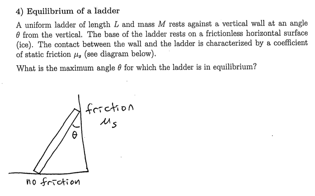 Solved 4) Equilibrium of a ladder A uniform ladder of length | Chegg.com