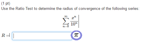 ratio test to determine radius of convergence