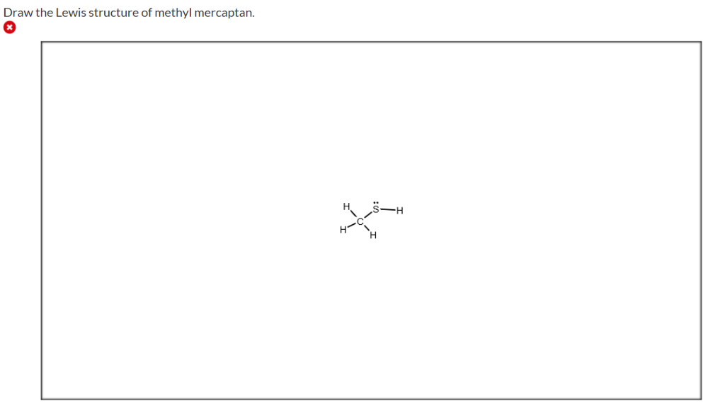 draw the lewis structure of methyl mercaptan