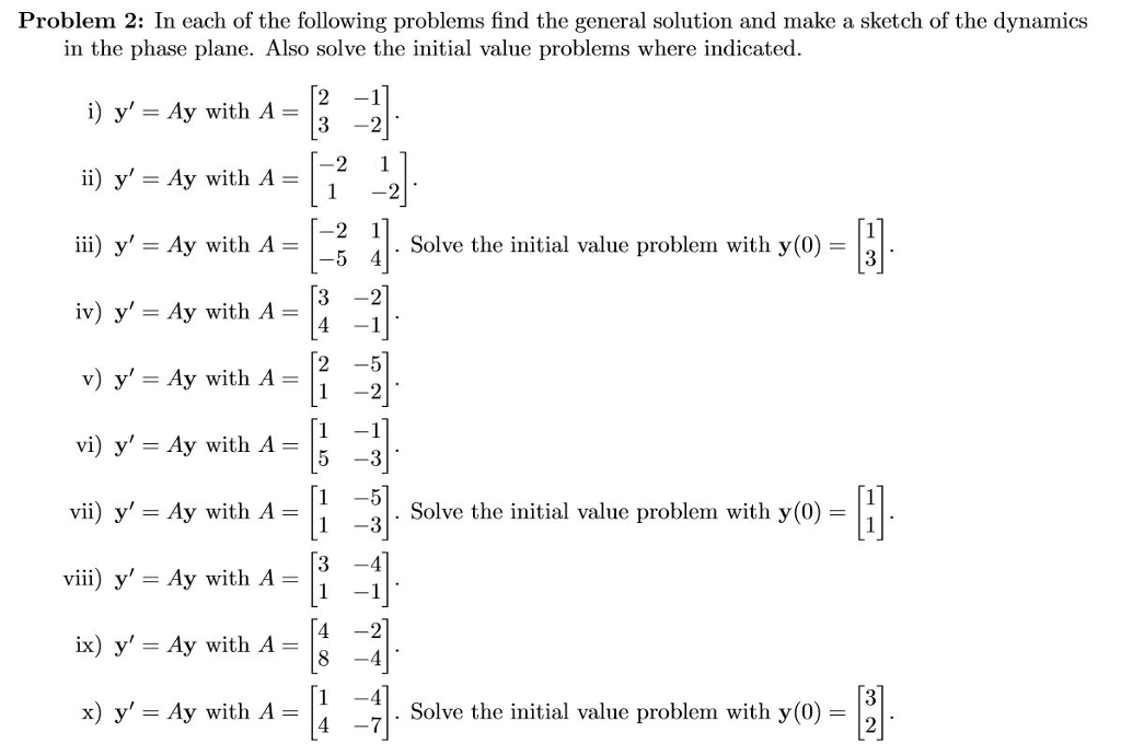 Solved Problem 2: In each of the following problems find the | Chegg.com