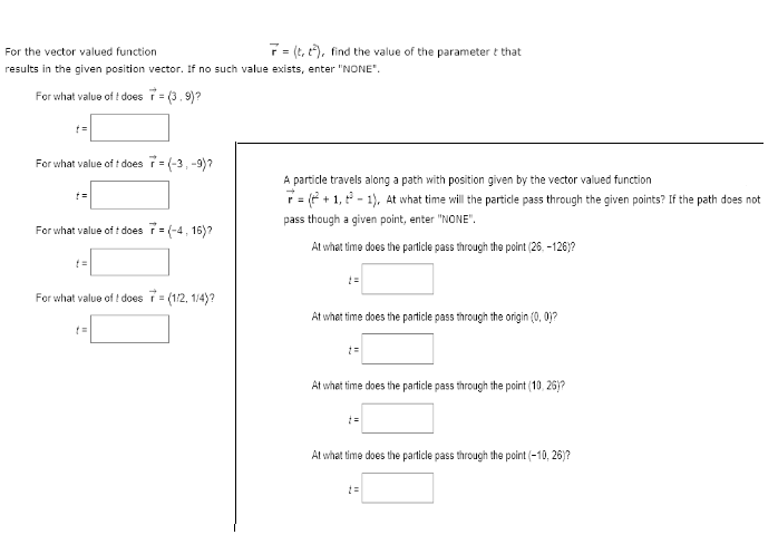 Solved For the vector valued function ( ), find the value of | Chegg.com