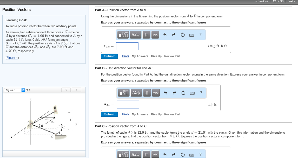 Solved Learning Goal: To find a position vector between two | Chegg.com