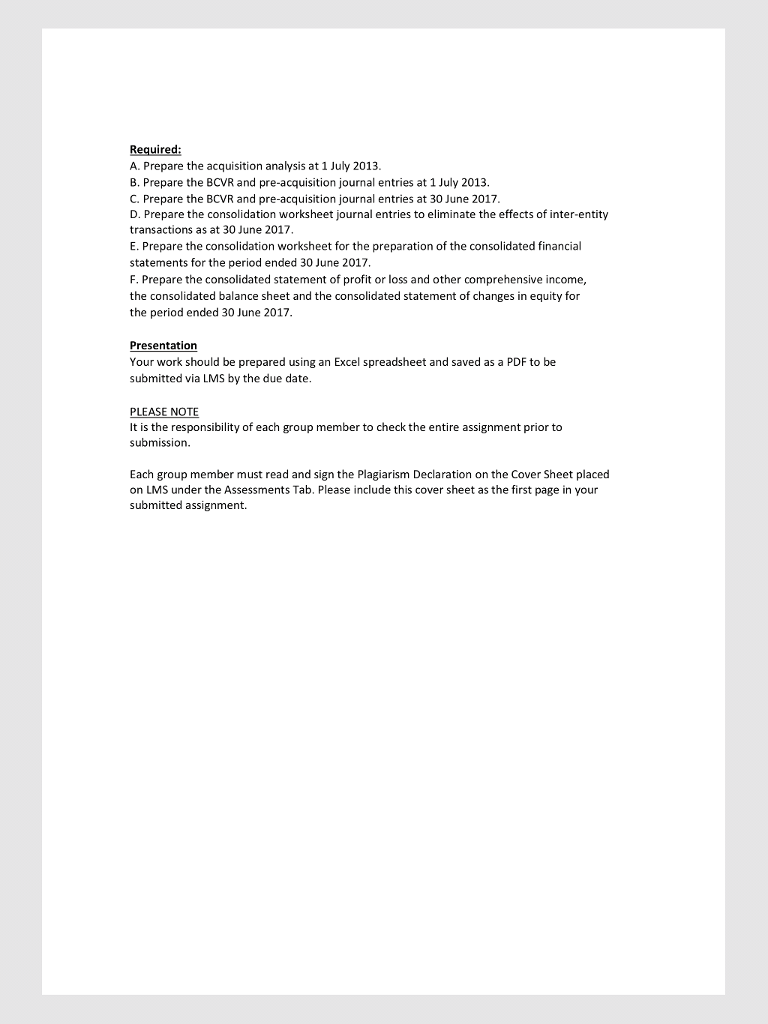 Solved ACCT2201 GROUP CASE STUDY On 1 July 2013 Tom Limited | Chegg.com