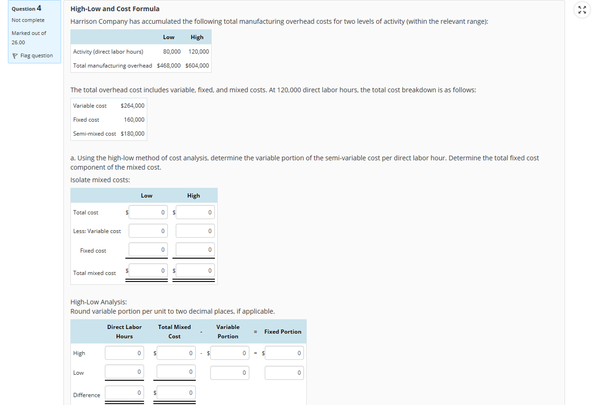Solved Harrison Company has accumulated the following total