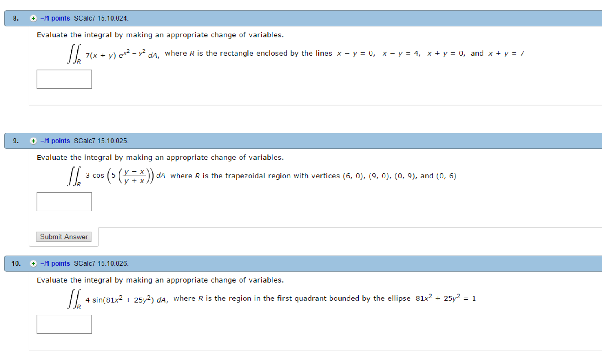 solved-evaluate-the-integral-by-making-an-appropriate-change-chegg